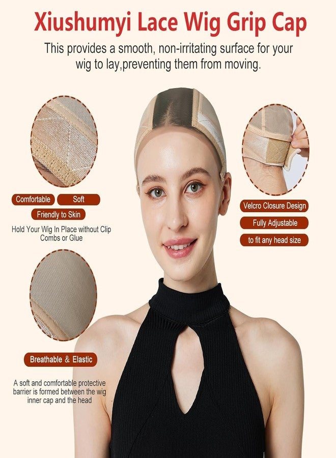 Xiushumyi Lace Wig Cap for Women,Adjustable Wig Grip Cap with Grip Band for Keeping Wigs In Place,Non Slip Caps Make Your Wigs Be Glueless(Nude) - Image 2